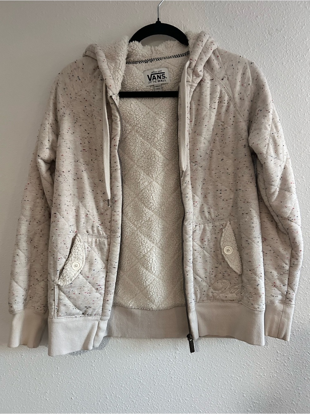 Vans Cream Speckled Zip Hoodie